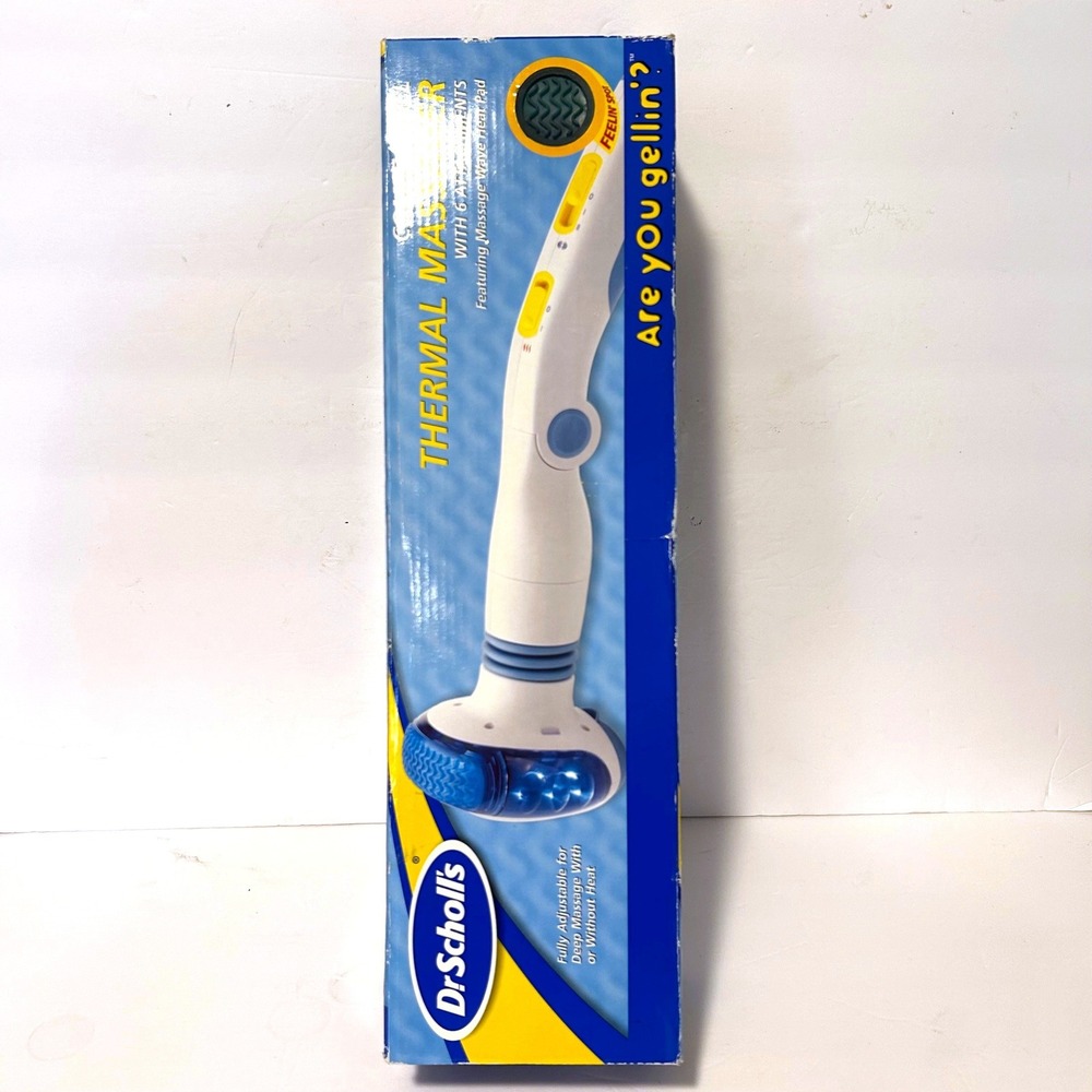 New Dr. Scholls Thermal Massager Unisex OS Blue Comfort Gel 6 Attachments